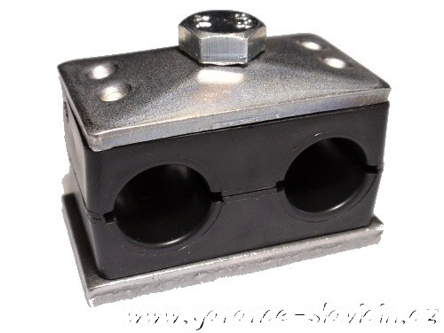 Držiak trubiek a hadíc 2x diera 16mm
